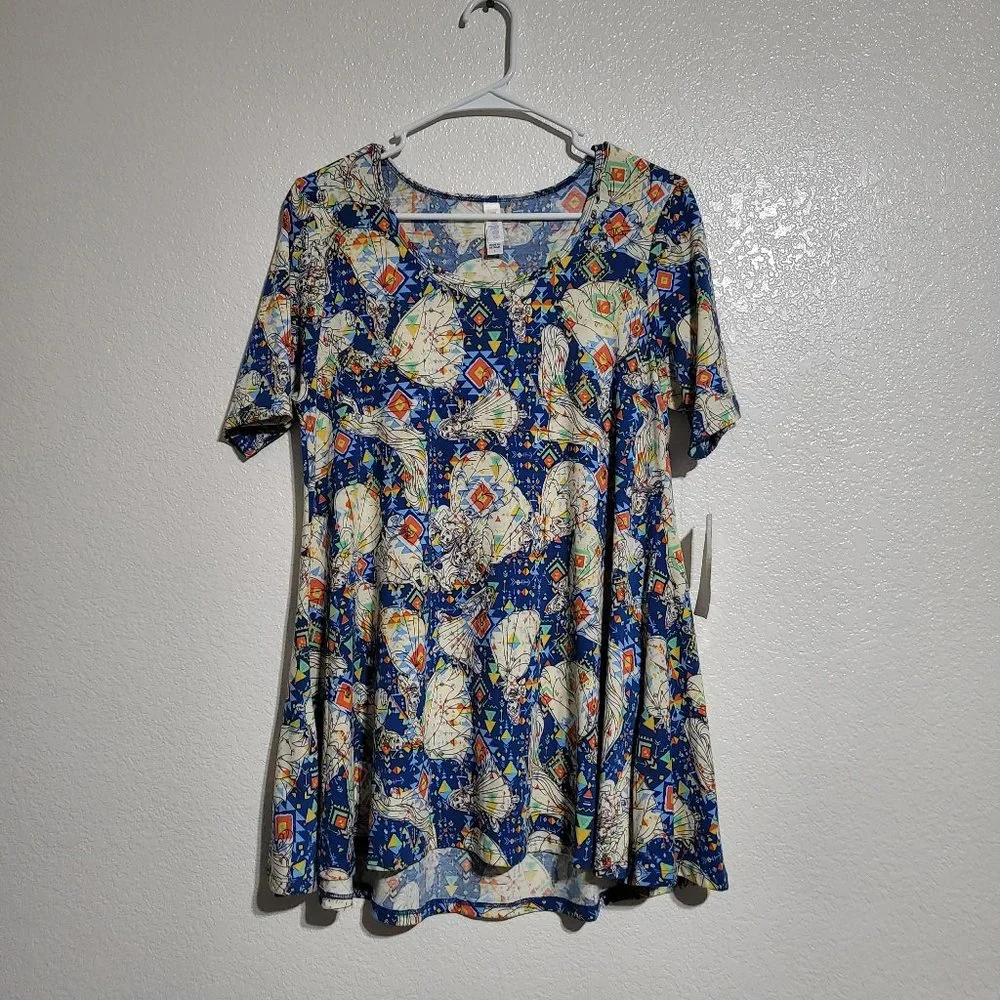 Disney Princesses Lularoe Perfect Tee‎ Shirt All Over Print Short Sleeves Top